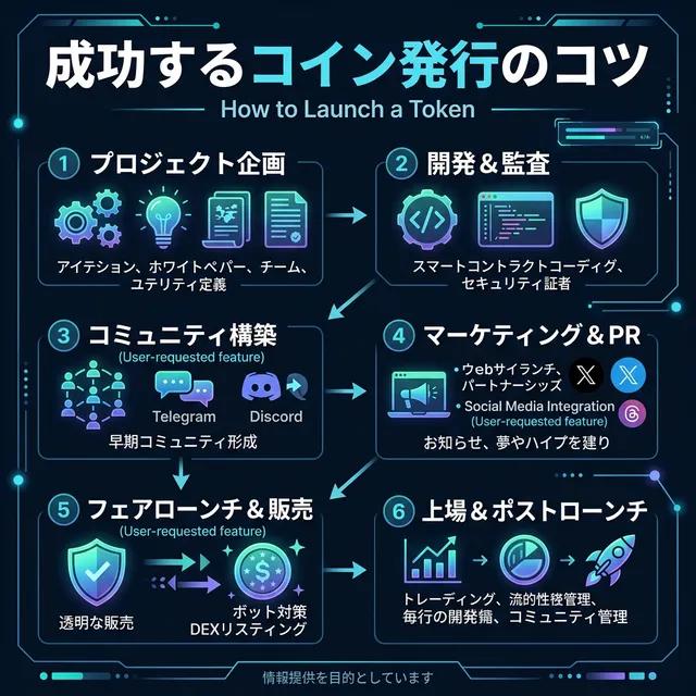 ミームコイン発行から成功までのロードマップ(図解)