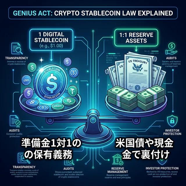 準備金1対1の保有義務 - GENIUS Actの仕組み図解