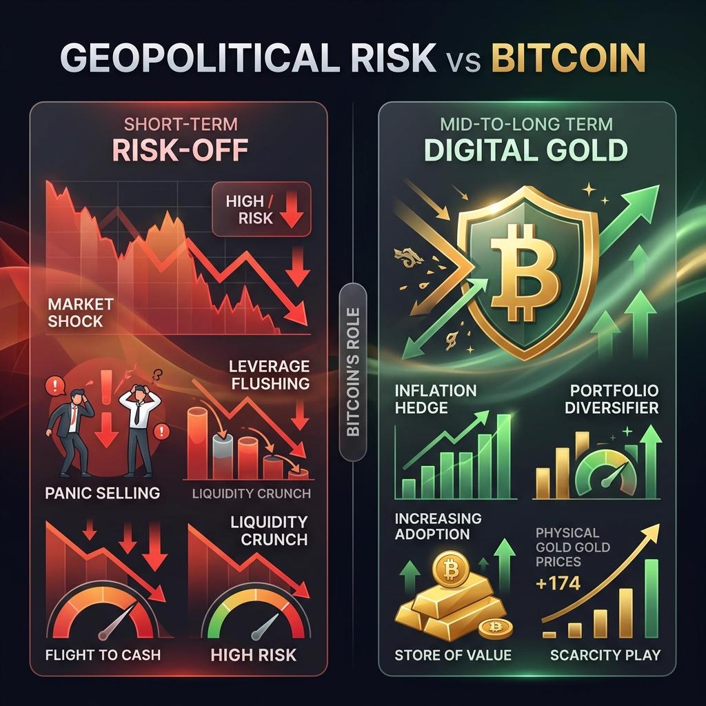 地政学リスク vs ビットコイン 資金循環シナリオ