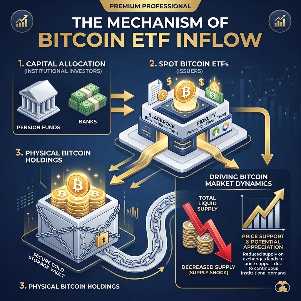 ビットコインETFの資金流入メカニズム図解