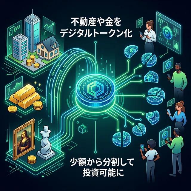 不動産や金をデジタルトークン化 - RWAの仕組み図解
