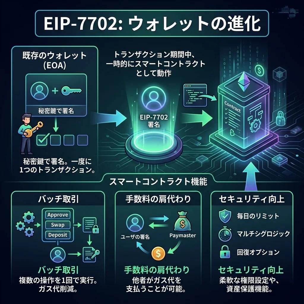 EIP-7702 transaction flow infographic