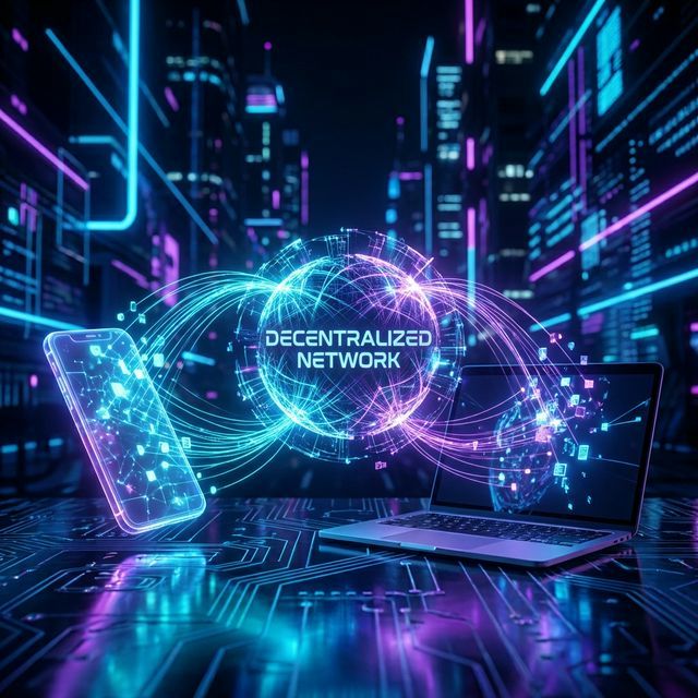 スマホやPCがつながる分散型ネットワークイメージ