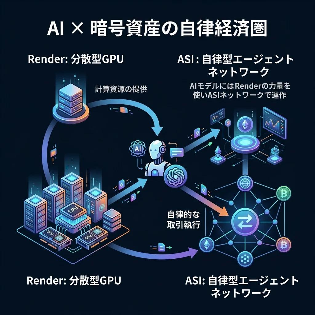 自律するAIエージェントのオンチェーン活用のイメージ