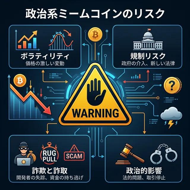 政治系ミームコインが抱える深刻なリスク(図解)