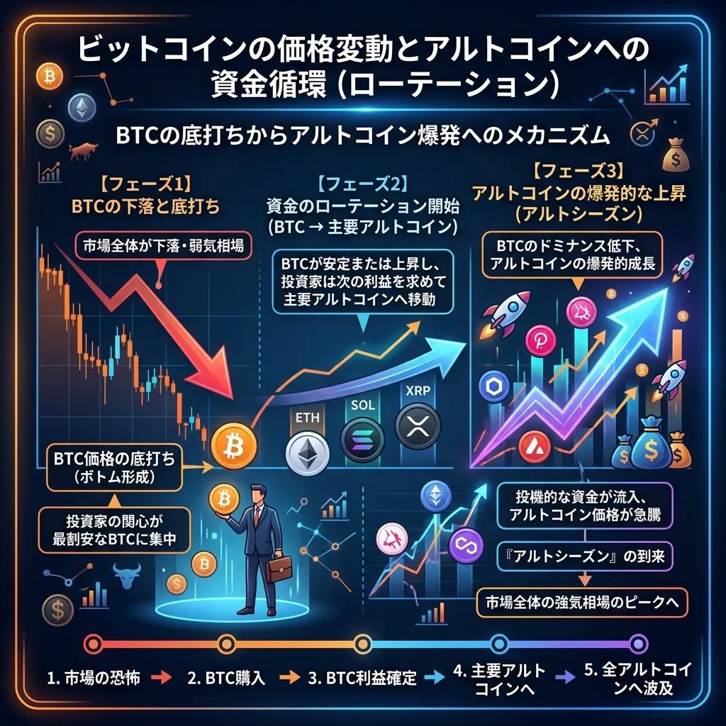 ビットコインの価格変動とアルトコインへの資金循環