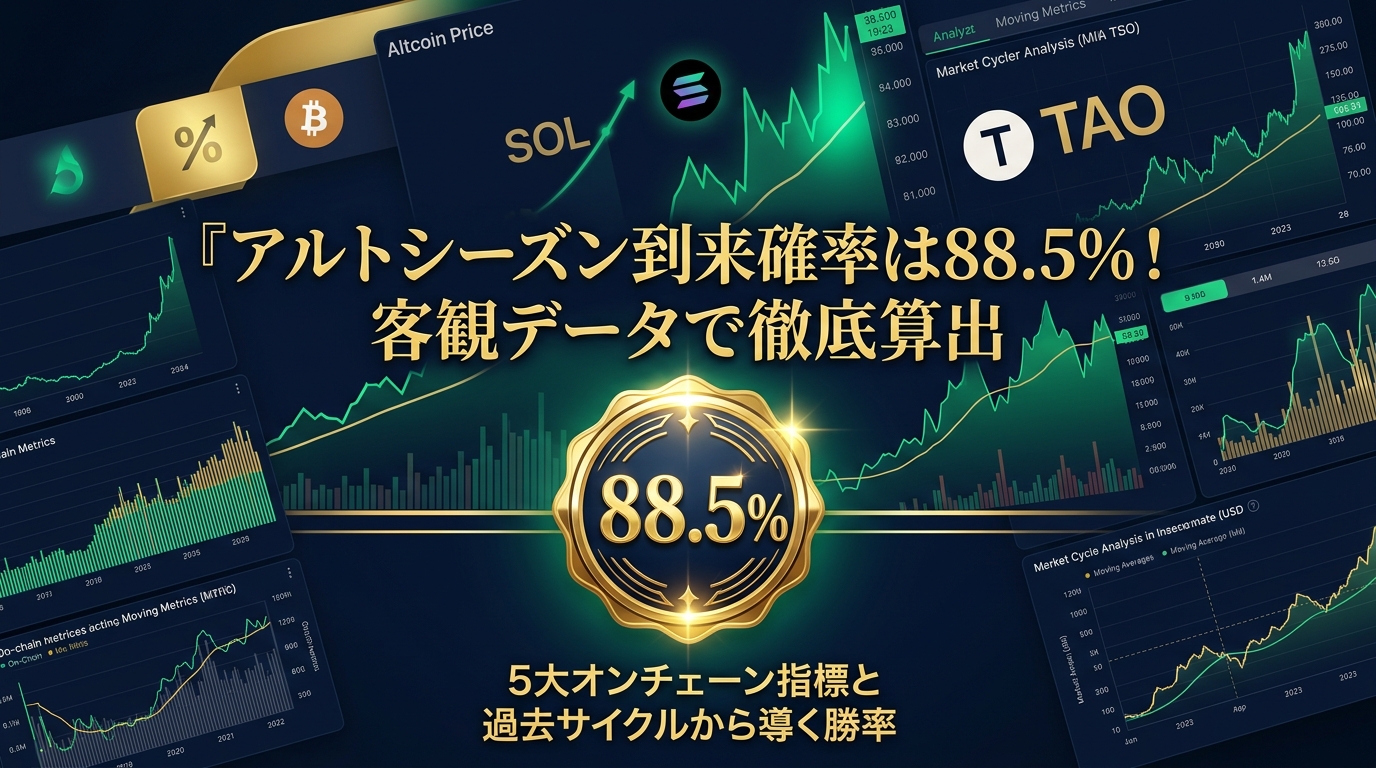 【客観データで確率算出】2026年中に「歴史的アルトシーズン」が到来する確率は何％か？5大オンチェーン指標と過去サイクルから導く勝率と今すぐ仕込むべき本命銘柄