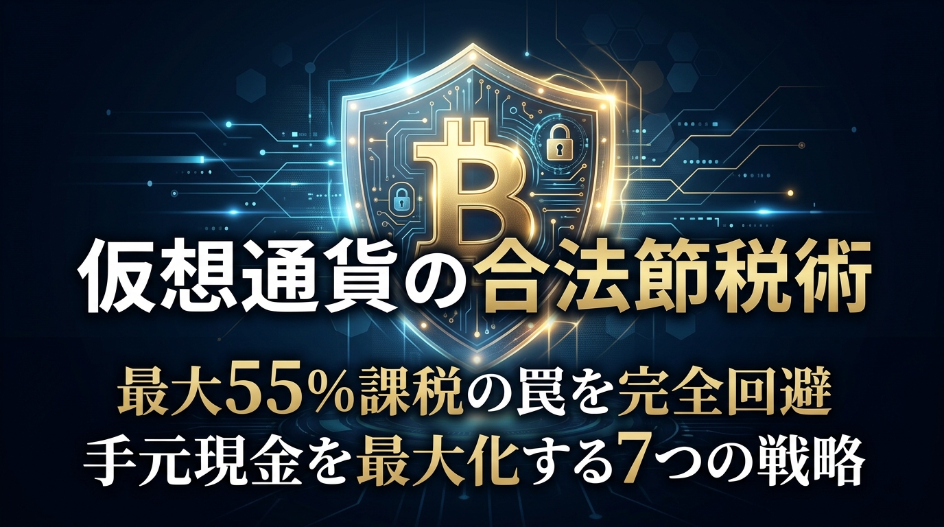 【2026年最新】知らないと最大55％を国に奪われる！仮想通貨の税金を合法的に圧縮する「神の節税術」7選｜億り人が実践する損失相殺・法人化・DeFi担保の全戦略