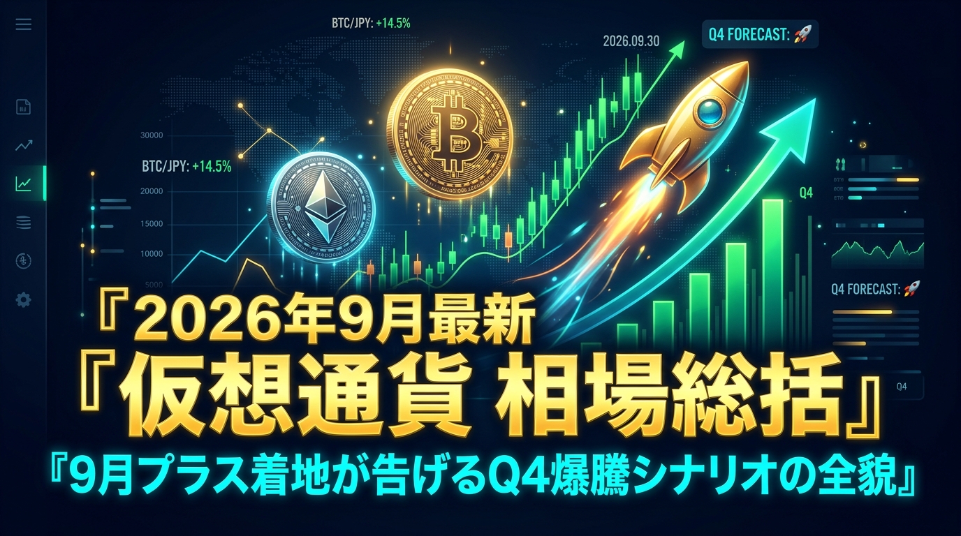 【2026年最新】ビットコイン・アルトコイン続伸！「9月プラス引け」が意味するQ4爆騰アノマリーの裏付けと今後の独自予測