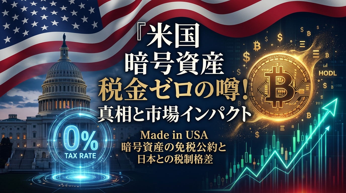 【2026年最新】「アメリカが仮想通貨の税金を0％にする」噂の真相を徹底解剖！日本（最大55％）との絶望的格差と爆騰シナリオ