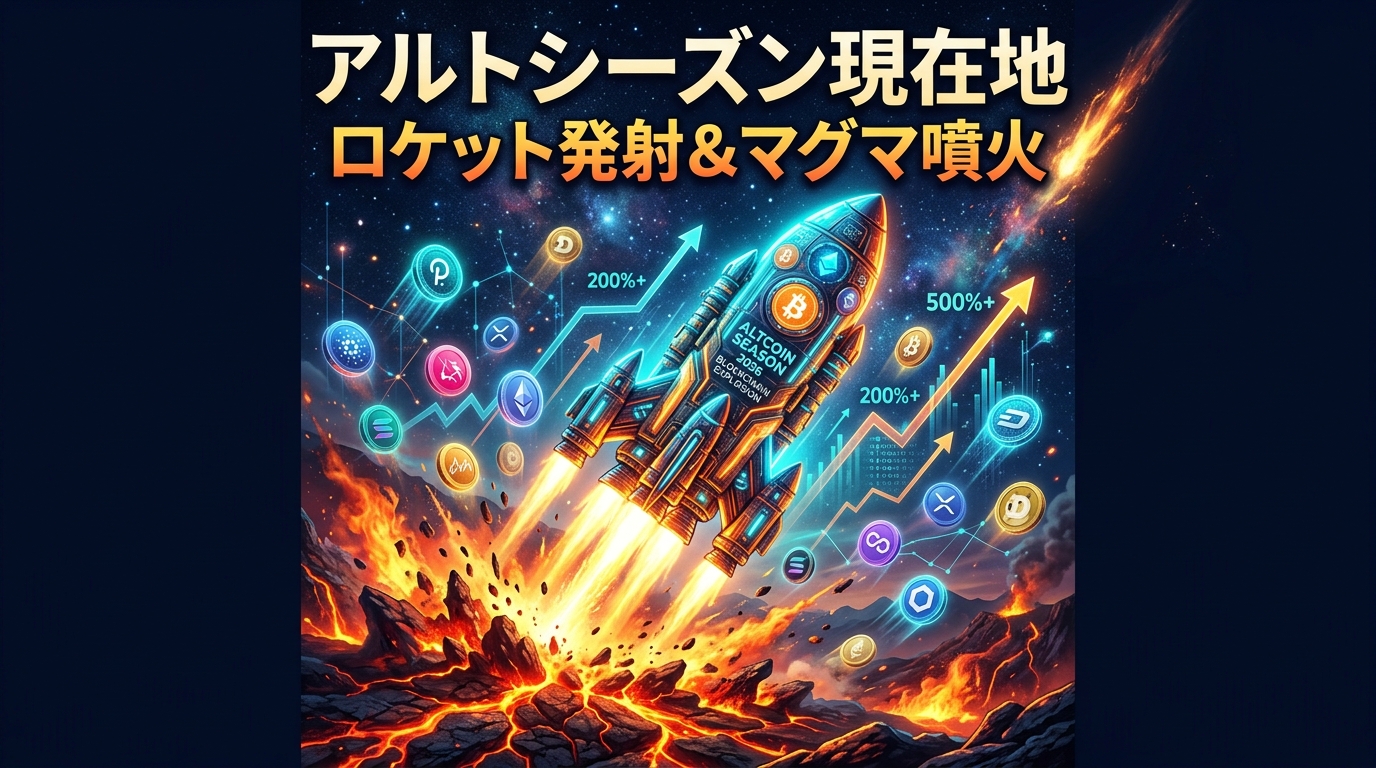 【現在は第何段階？】アルトシーズン開幕を「ロケット発射＆マグマ噴火」で完全図解！大気圏突破前に仕込むべき本命銘柄と生存戦略