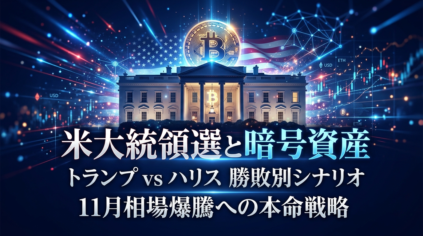 【2026年最新】米大統領選で仮想通貨はどう動く？トランプvsハリスの勝敗別シナリオと11月相場爆騰に備える本命戦略