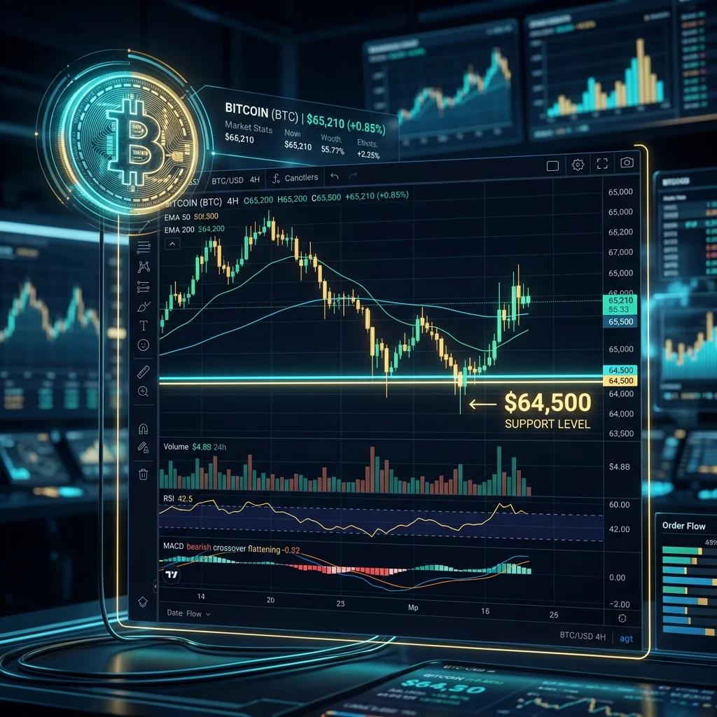 【2026年4月中旬】ビットコイン$64,500サポート攻防戦だゾ：反転のシグナルか、さらなる調整か？